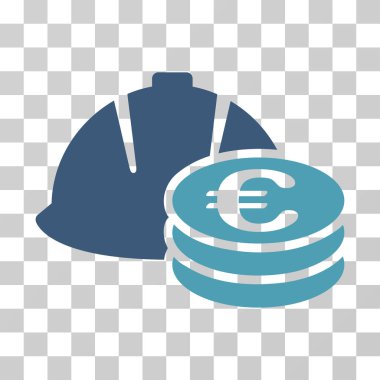 Euro sikke ve kask vektör simgesi