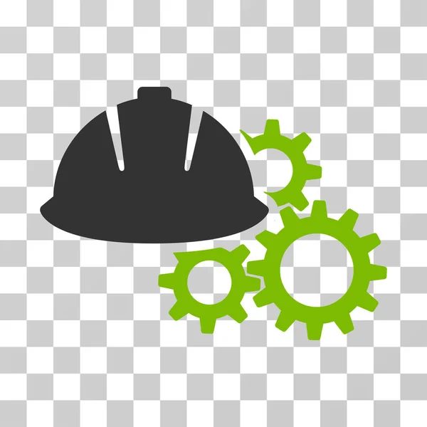 Engineering hjälm och Gears vektor symbol — Stock vektor