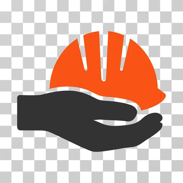 Mão com capacete vetor ícone — Vetor de Stock