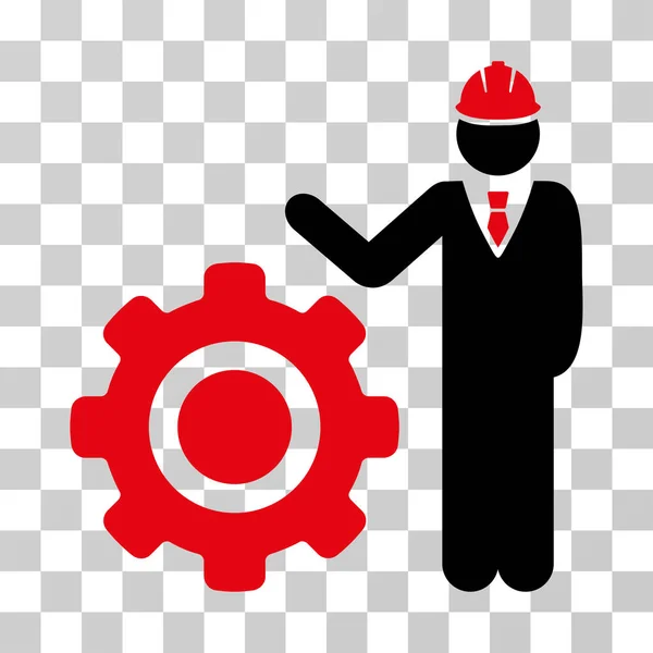 Engineer With Gear Vector Icon — Stock Vector