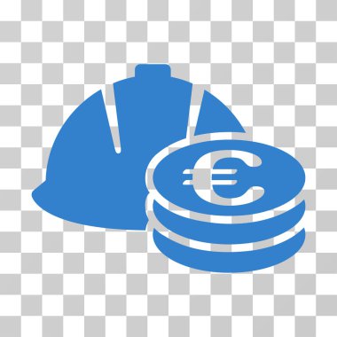 Euro sikke ve kask vektör simgesi