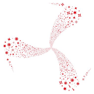 Konfeti yıldız havai fişek girdap döndürme