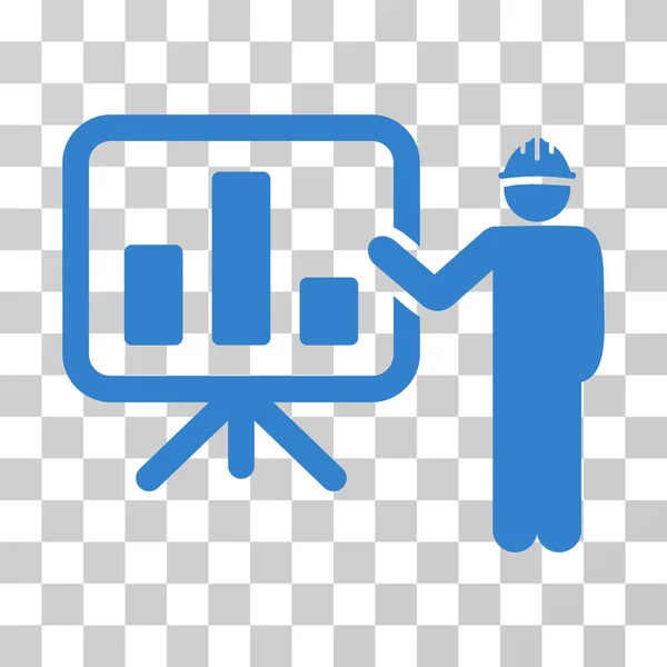 Engineer Pointing Chart Board Vector Icon — Stock Vector
