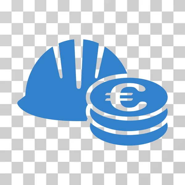 Casco y Euro Monedas Vector Icono — Vector de stock