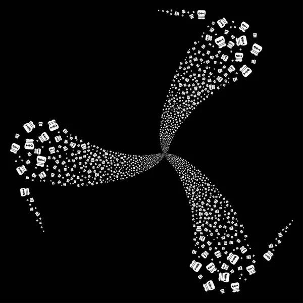 Fogo de artifício de lixo tóxico Rotação de redemoinho —  Vetores de Stock