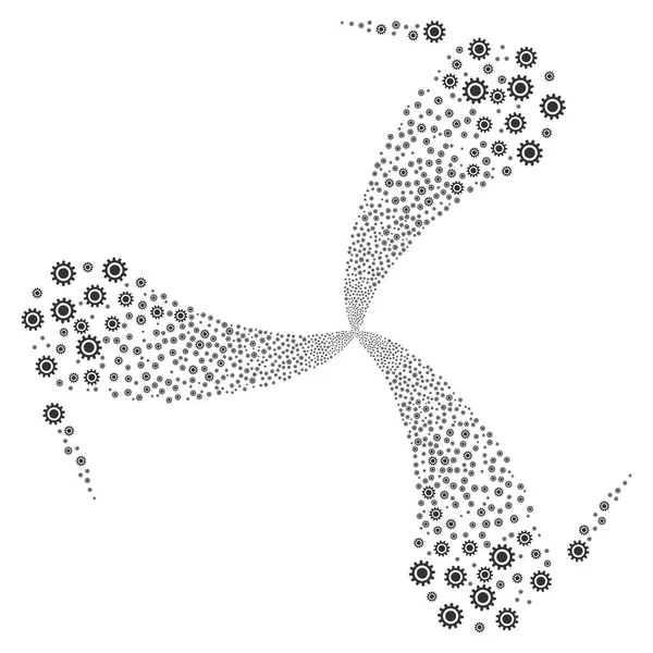 Fogos de artifício de engrenagem Rotação de redemoinho — Vetor de Stock