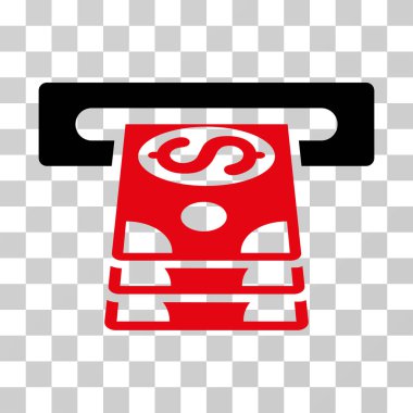 Banka bankamatiğe vektör simgesi