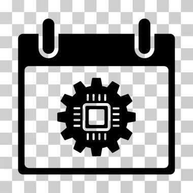 Çip dişli takvim gün vektör simgesi
