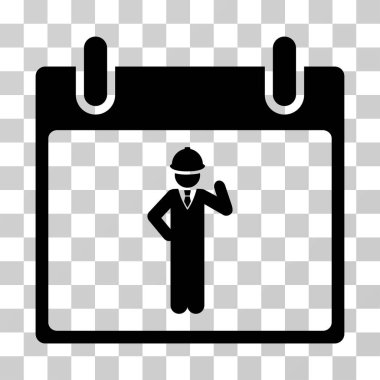 Mühendis takvim gün vektör simgesi