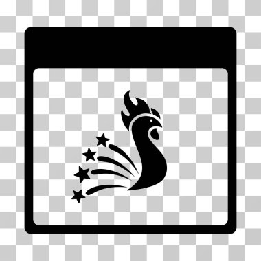 Festival horoz takvim sayfası vektör simgesi