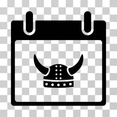 Boynuzlu miğfer takvim gün vektör simgesi