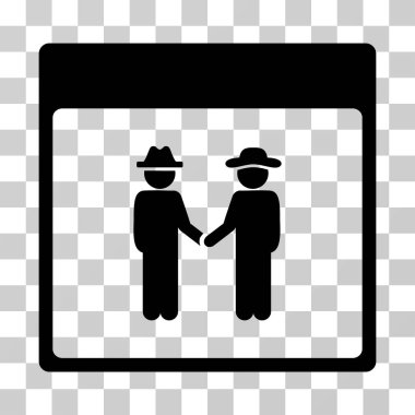 Erkekler el sıkışma takvim sayfası vektör simgesi