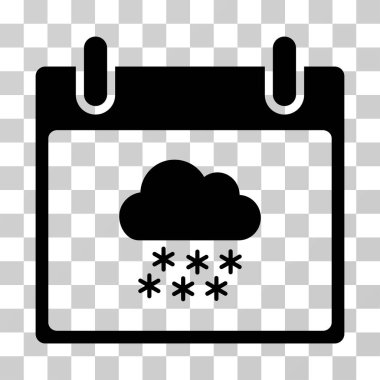 Kar bulut takvim gün vektör simgesi