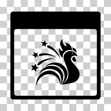 Işıltı horoz takvim sayfası vektör simgesi