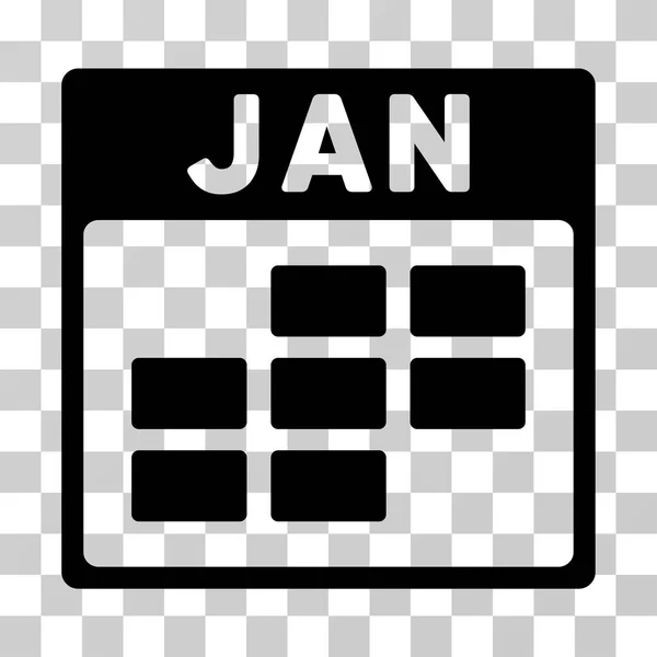 Januar Kalendergitter-Vektor-Symbol — Stockvektor