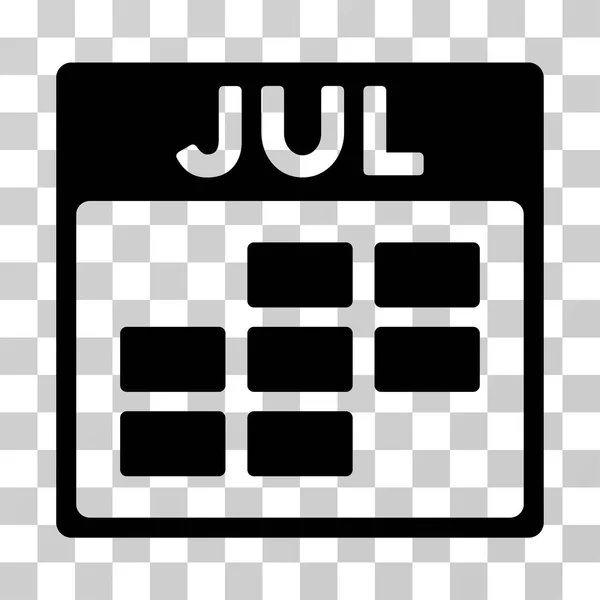 Juli Kalender Gitter Vektor Symbol — Stockvektor