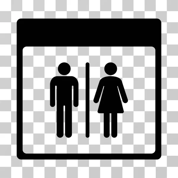 Toaletní osoby v kalendáři stránky vektorové ikony — Stockový vektor