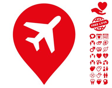 Sevgililer Bonus ile Havaalanı işareti simgesi