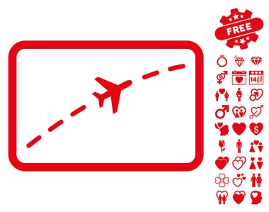 Sevgililer Bonus ile uçak yol simgesi