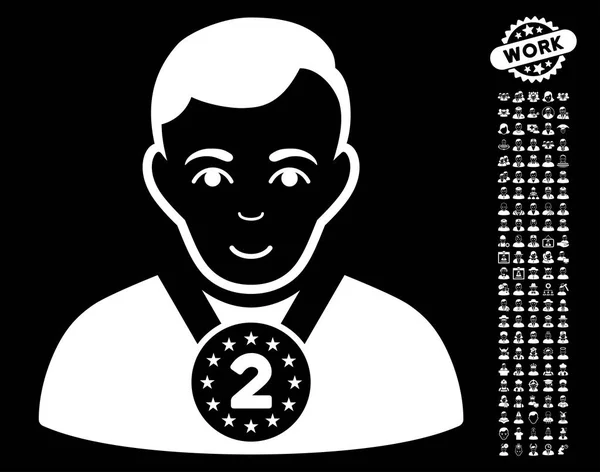 2ème icône vectorielle Prizer Sportsman avec bonus — Image vectorielle