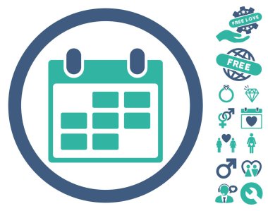 Aşk Bonus ile takvim yuvarlak simge