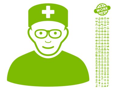 Bonus ile tıp uzmanı vektör simgesi