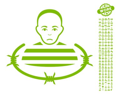 Bonus ile izole mahkum vektör simgesi