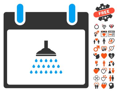 Güzel Bonus ile duş takvim gün simgesi