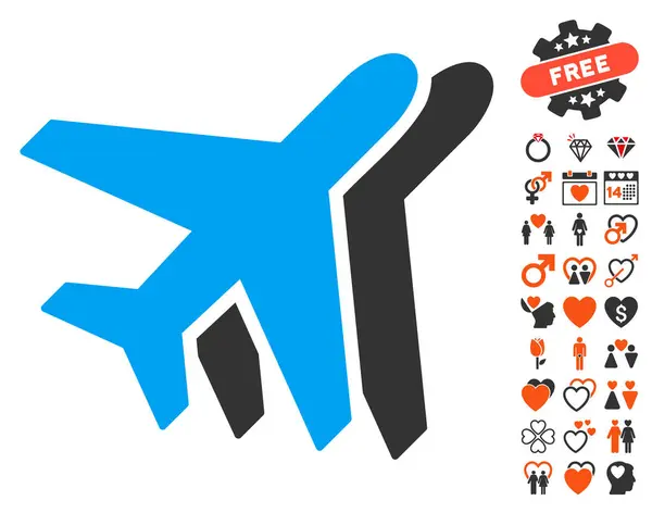 Airline-Ikone mit Liebesbonus — Stockvektor