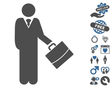 Güzel Bonus ile ayakta işadamı simgesi