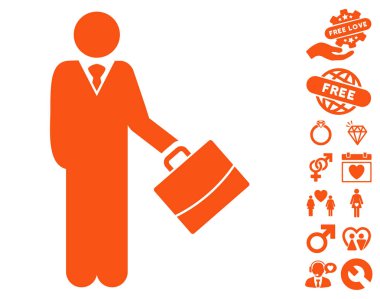 Güzel Bonus ile ayakta işadamı simgesi