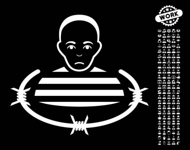 Bonus ile izole mahkum vektör simgesi