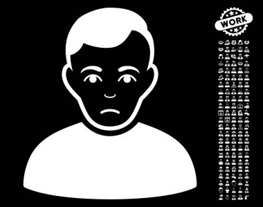 Bonus ile üzgün bir adam vektör simgesi