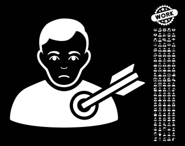 Bonus ile hedef adam vektör simgesi