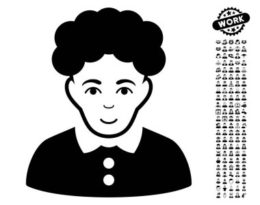 Bonus ile esmer kadın vektör simgesi