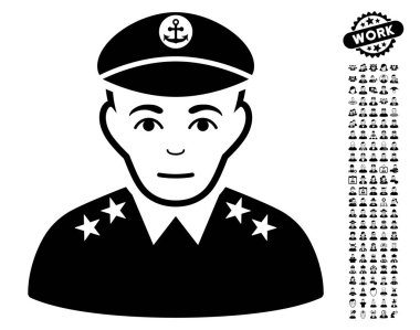 Bonus ile askeri Kaptan vektör simgesi