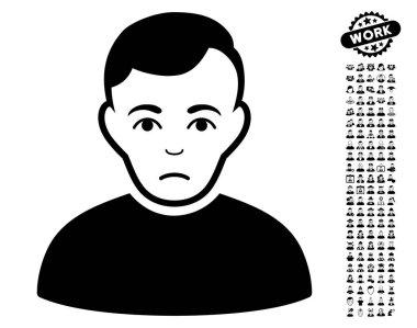 Bonus ile üzgün bir adam vektör simgesi