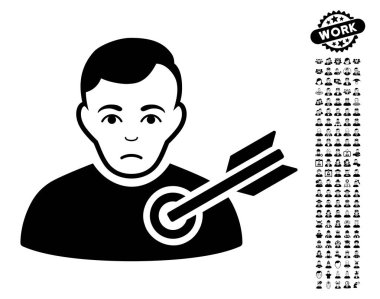 Bonus ile hedef adam vektör simgesi