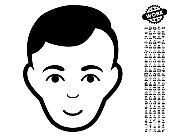 Icône vectorielle visage homme avec bonus — Image vectorielle