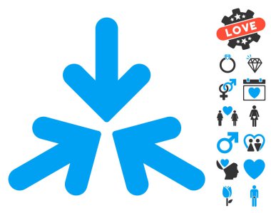 Triple Collide Arrows Rounded Icon with Lovely Bonus clipart