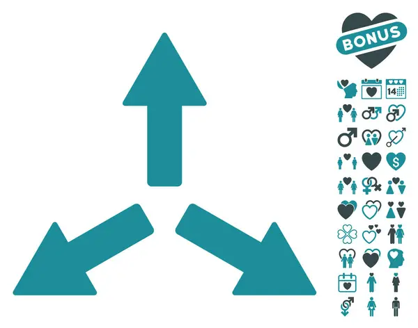 Икона "Стрелы" с любовным бонусом — стоковый вектор