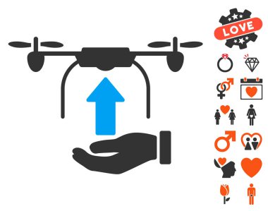 Drone el simgesi aşk Bonus ile göndermek