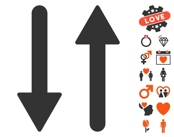 Pfeile tauschen vertikales Symbol mit schönem Bonus — Stockvektor