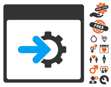 COG Tümleştirme takvim sayfası simgesini Sevgililer Bonus ile