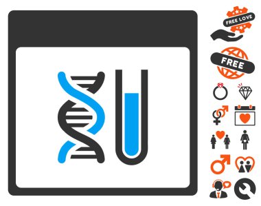 DNA analizi takvim sayfası simgesini Sevgililer Bonus ile