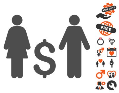 Sevgililer Bonus ile aile dolar simgesi