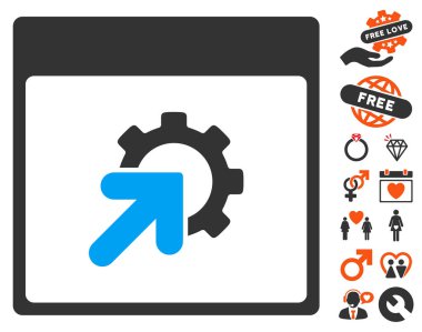 Entegrasyon takvim sayfası simgesini güzel Bonus ile dişli