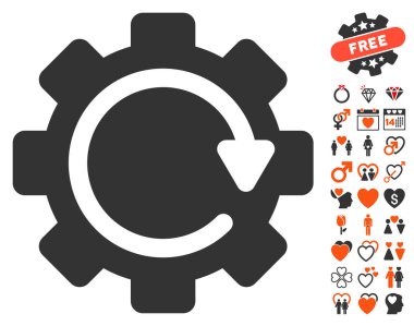 Dişli döndürme yönünü simgesi aşk Bonus ile