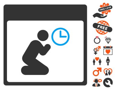 Saat takvim sayfa simgesi Sevgililer Bonus ile dua