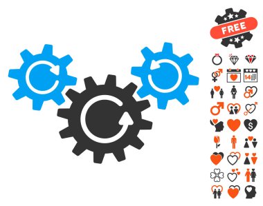 İletim tekerlekler döndürme simgesi Sevgililer Bonus ile